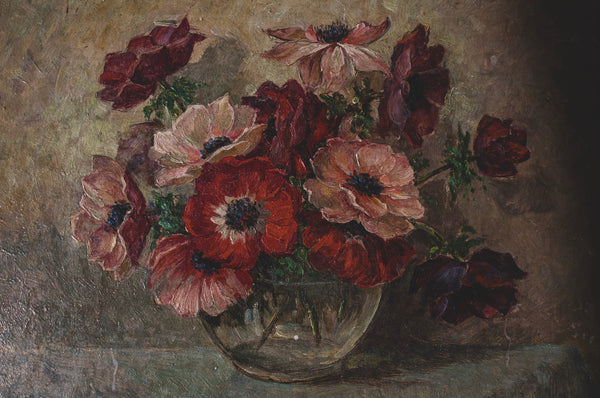 Beautiful French Floral Oil on Board