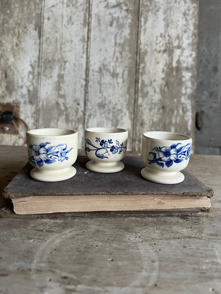 Trio of Vintage Transferware Eggcups