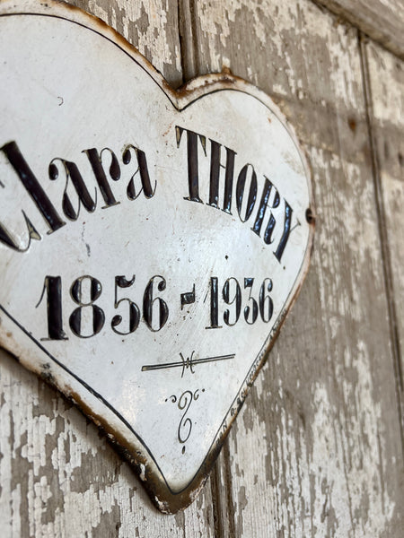 French Vintage Enamel Memorial Heart from 1936