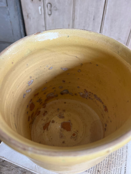 Small Antique Yellow Confiture Pot