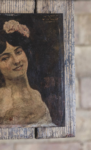 Antique Portrait on Board