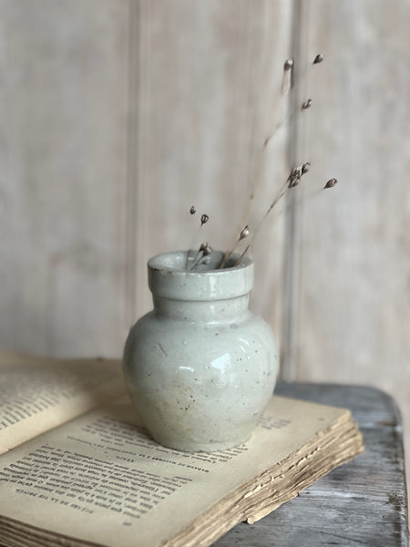 French Vintage Mustard Stoneware Jar