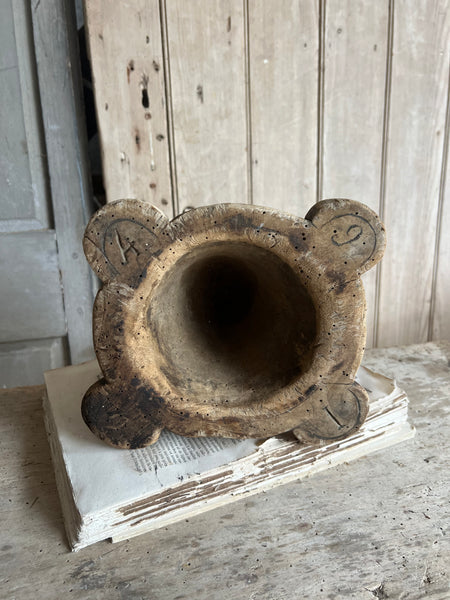 Antique Wooden Mortar 1846