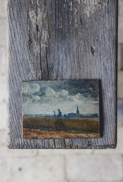 French Landscape Oil Painting on Board