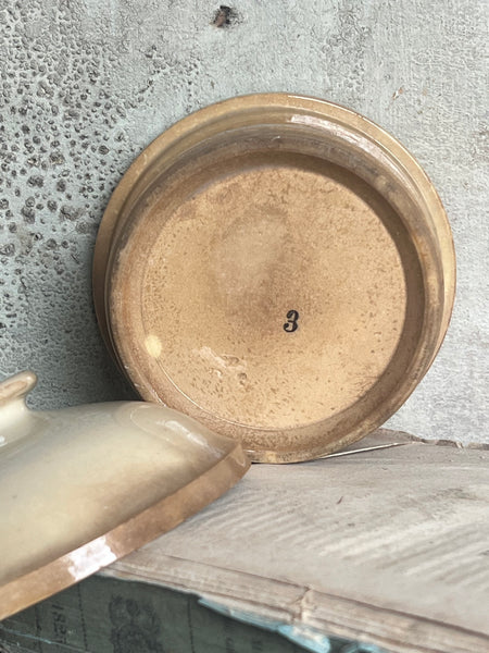 Buttery Lidded Antique Confiture Pot