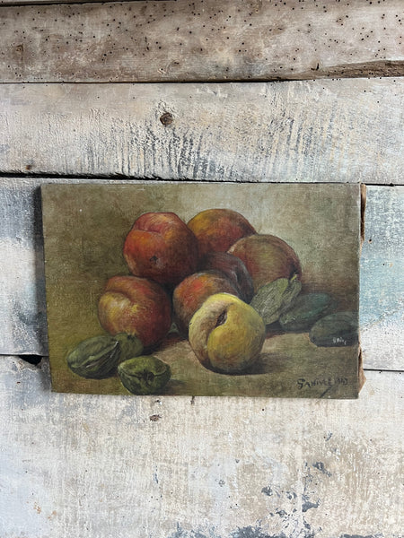 French Fruit Oil Painting on Canvas 1943