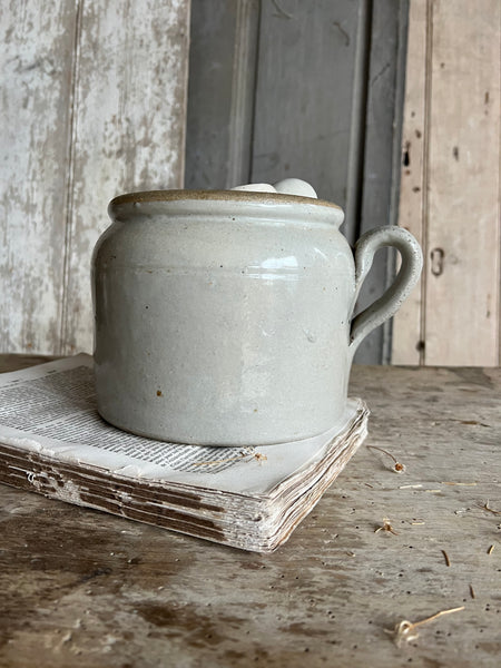 French Stoneware Handled Pot