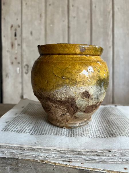 Yellow Antique Preserves Jar