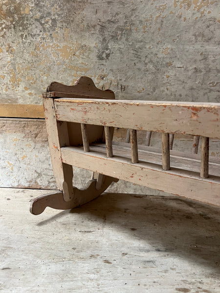 Beautiful Chippy Paint Antique Cot