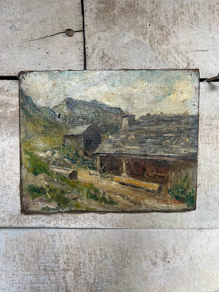 French Farm Landscape Oil Painting on Canvas