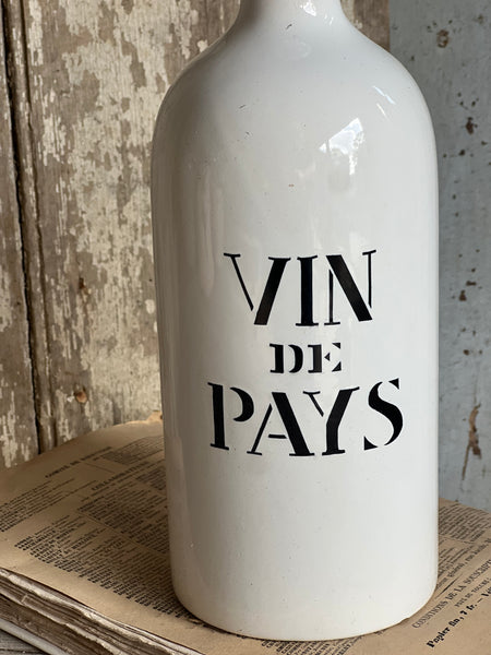 Vintage Vin de Pays Transferware Bottle