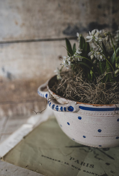 18C Large Folk Style Handpainted Bowl