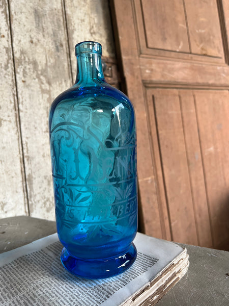 Blue Vintage V Dennis Bottle