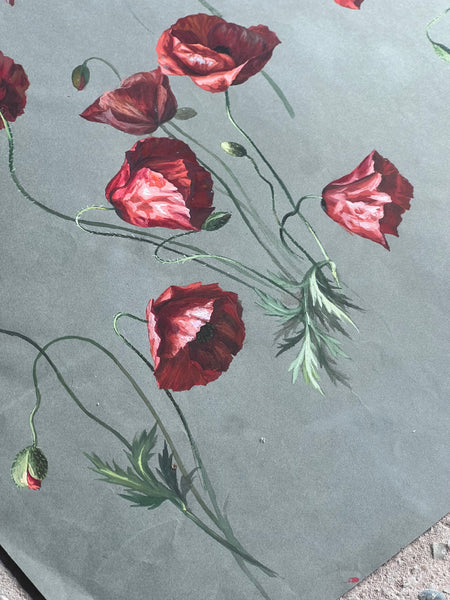 Gorgeous Poppy Vintage Painting