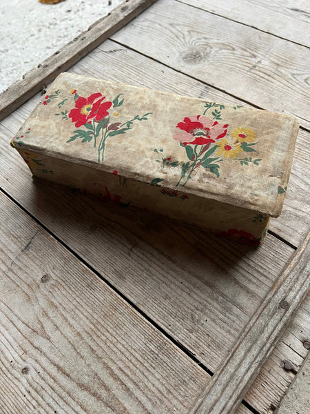 French Vintage Floral Fabric Box