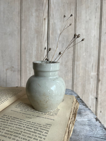 French Vintage Mustard Stoneware Jar