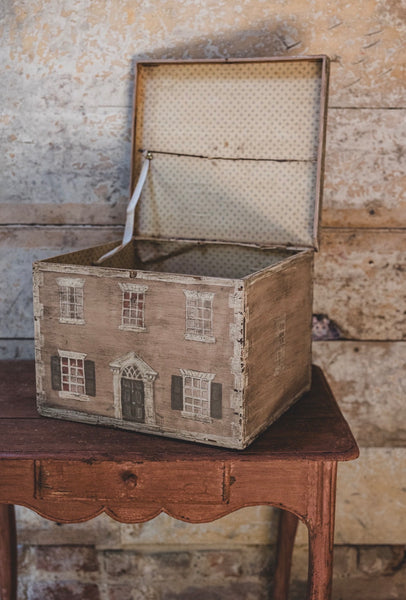 Gorgeous Painted Antique Hat box