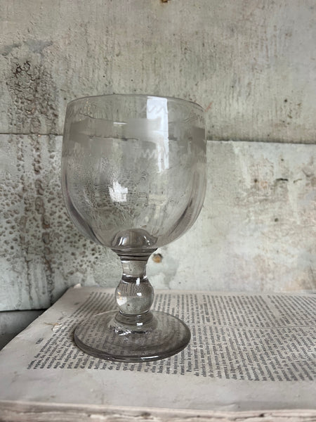 Vintage French Etched Glass