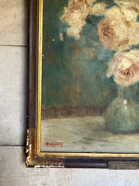 Beautiful Framed French Floral Oil