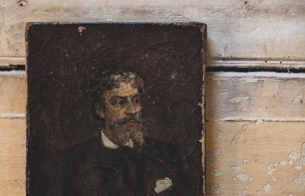 Antique French Portrait on Canvas