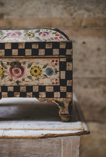 Antique 18C French Painted Wooden Box
