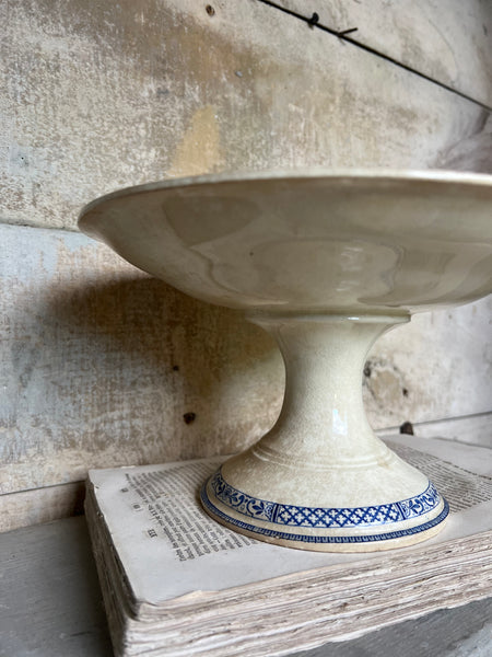 French Floral Transferware raised dish