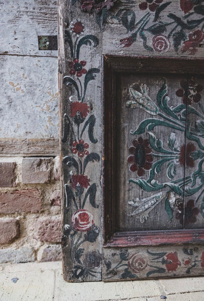 Antique Painted French Door