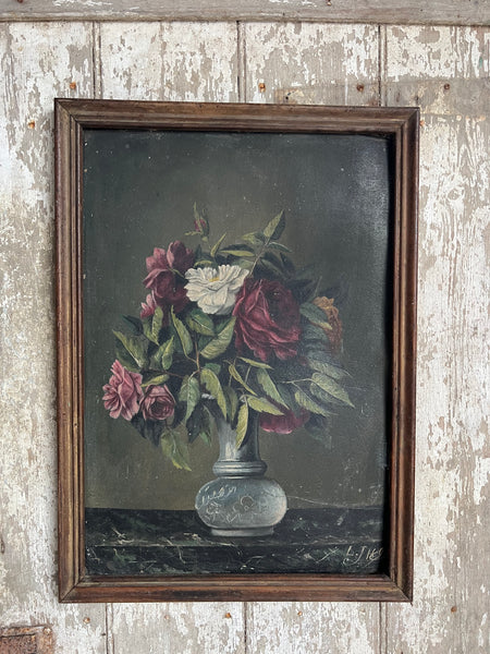 Beautiful Framed French Floral Oil