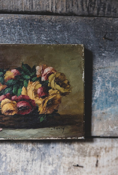 Dark Floral Oil on Canvas