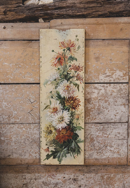 Rustic Floral Oil on Canvas