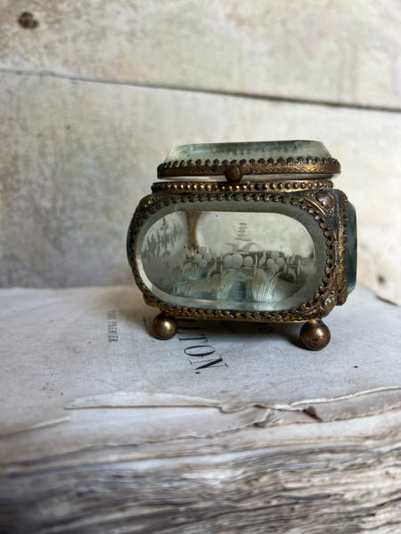 Stunning Beautiful Glass Trinket Box