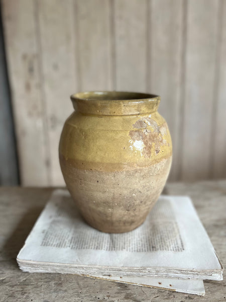 Yellow Antique Preserves Jar