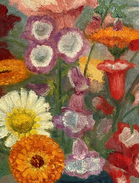 French Vintage Floral on Canvas 1930