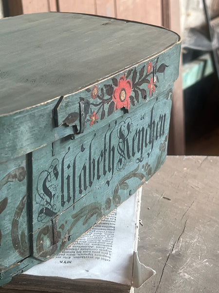 Antique Painted Wooden Box 1780