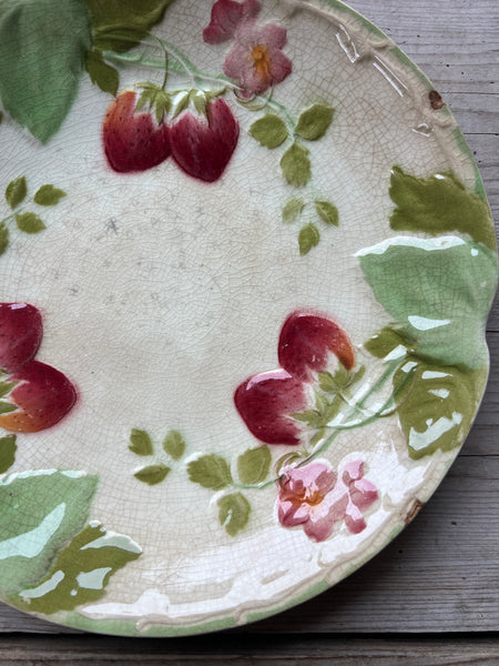 Vintage Terre De Fer Strawberry Plate