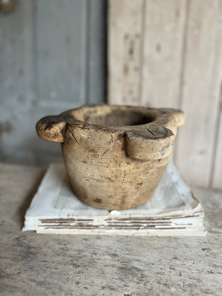 Antique Wooden Mortar 1846