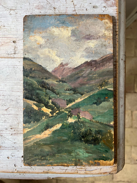 French Landscape Oil on Board