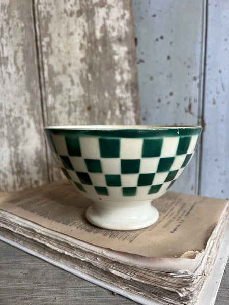 French Gingham Style Cafe au Lait bowl