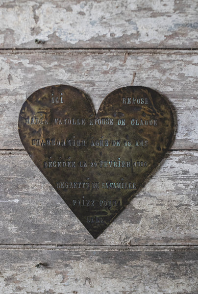 French Antique Memorial Heart