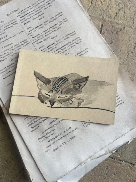 Sweet French Cat Painting