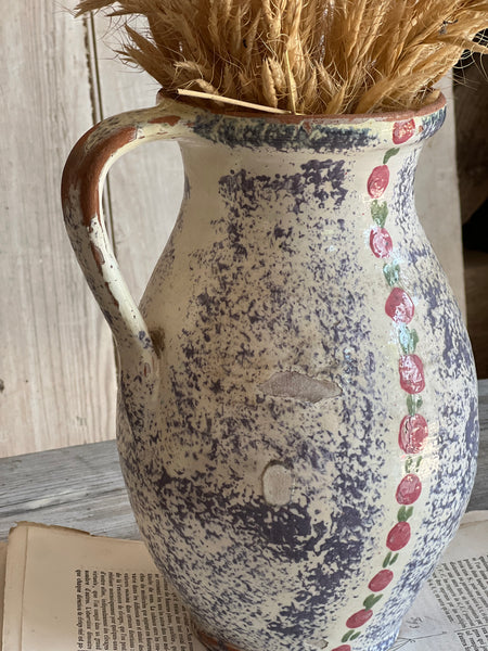 Vintage French Spongeware Pot