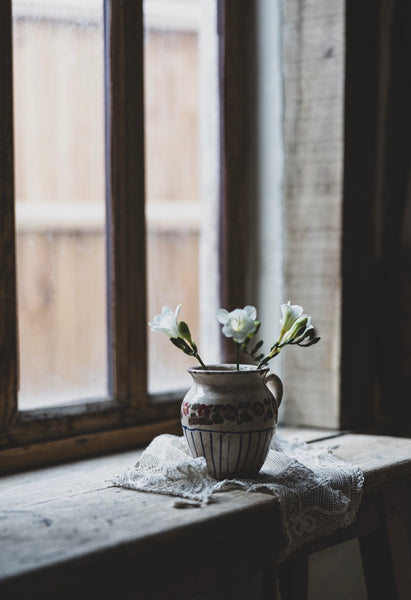 Painted Vintage French Handled Pot