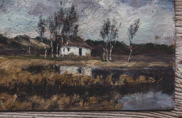 French Landscape Oil Painting on Board
