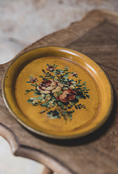 Vintage Hand Painted Floral Tray