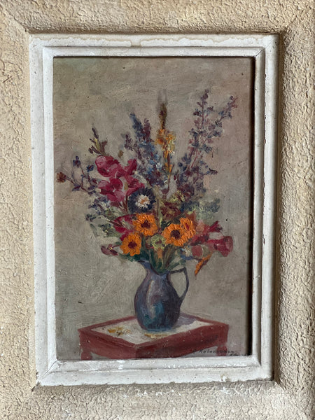 Framed Floral Oil Painting 1945