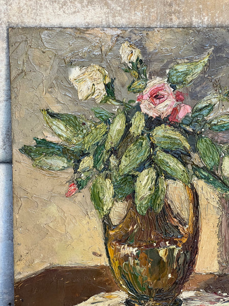 French Floral Oil Painting