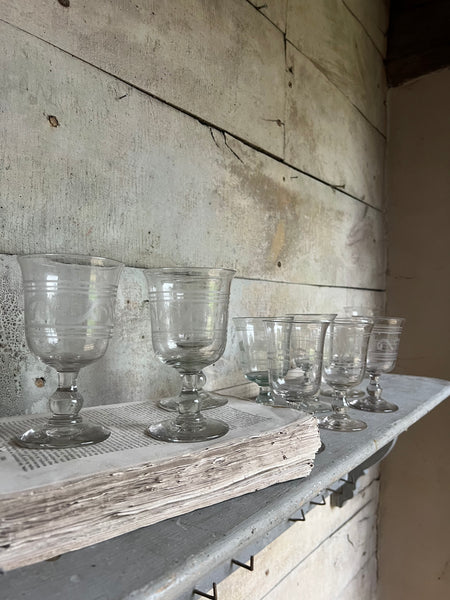 Vintage French Etched Glasses