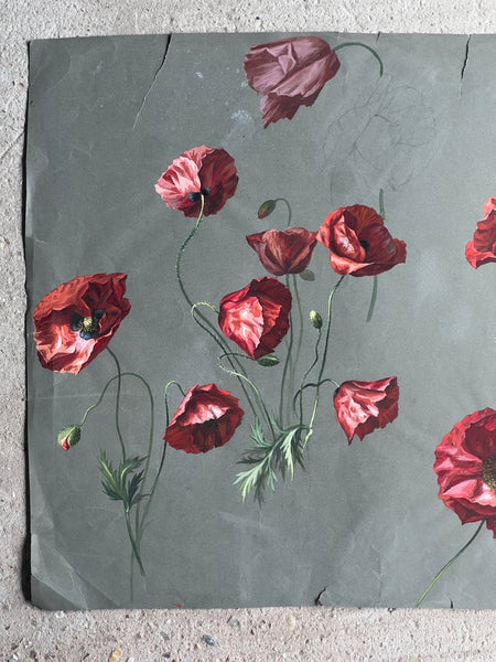 Gorgeous Poppy Vintage Painting