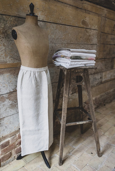 Vintage French Linen Half Apron