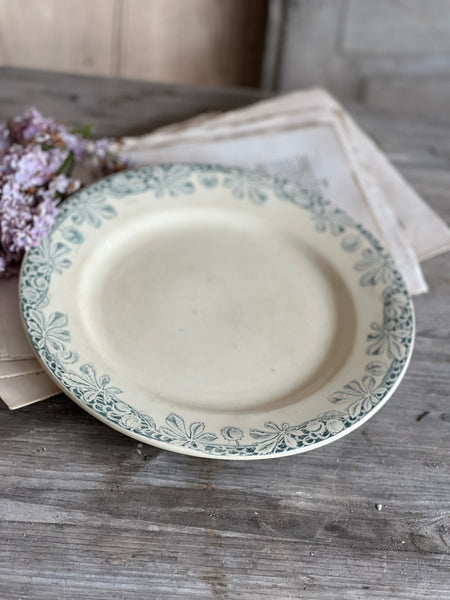 Antique French Conker Transferware Plate